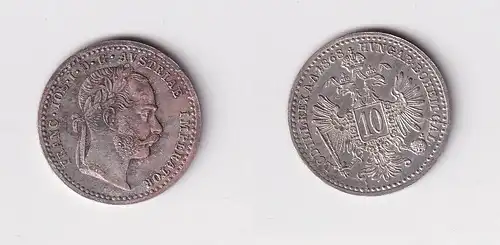 10 Kreuzer Silber Münze Österreich 1868 ss+ (144442)