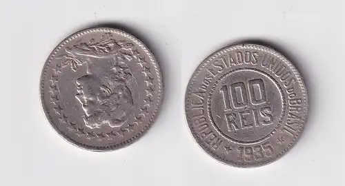 100 Reis Kupfer Nickel Münze Brasilien 1935 ss (144508)