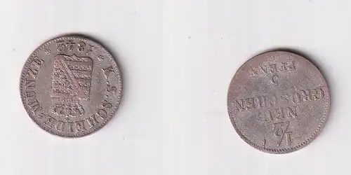 1/2 Neu Groschen Silber Münze Sachsen 1842 G f.ss (157540)