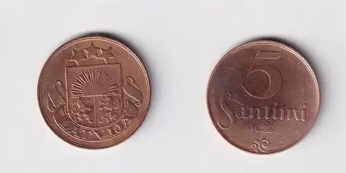 5 Santimi Kupfer Münze Lettland 1922 ss (146062)