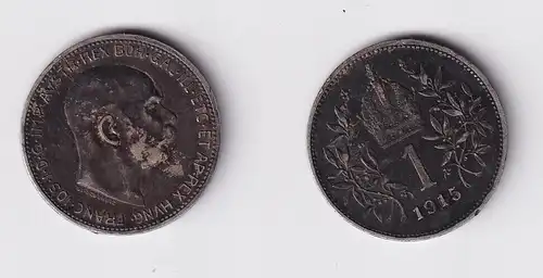 1 Krone Silber Münze Österreich 1915 ss (145163)