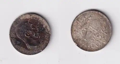 1 Krone Silber Münze Österreich 1915 ss (145338)