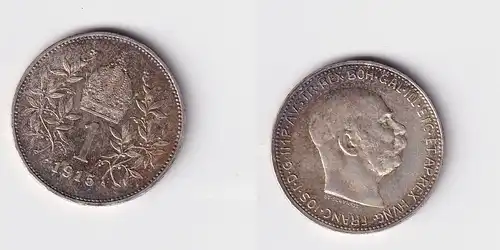 1 Krone Silber Münze Österreich 1915 f.vz (141422)