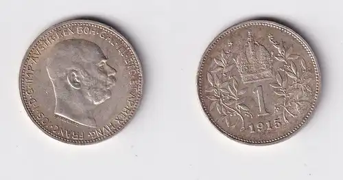 1 Krone Silber Münze Österreich 1915 f.vz (143793)