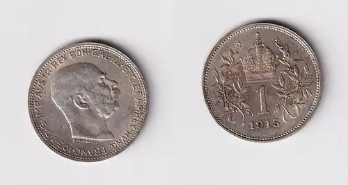 1 Krone Silber Münze Österreich 1915 vz (147957)