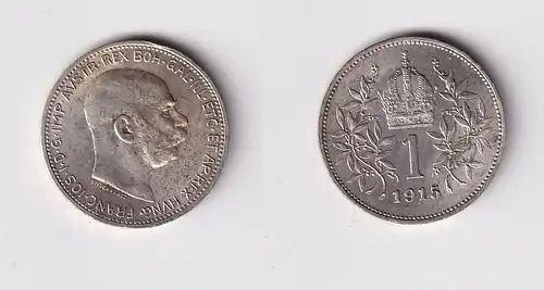 1 Krone Silber Münze Österreich 1915 vz (148381)
