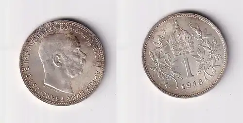 1 Krone Silber Münze Österreich 1916 f.vz (149287)