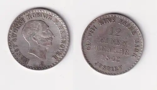 1/12 Taler Silber Münze Hannover 1842 B ss (159097)