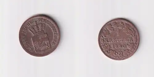 1 Kreuzer Billon Münze Bayern 1860 f.ss (158663)