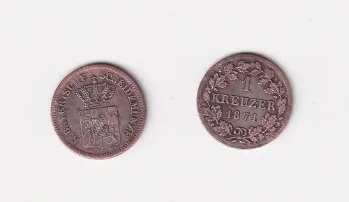 1 Kreuzer Billon Münze Bayern 1871 ss (158294)