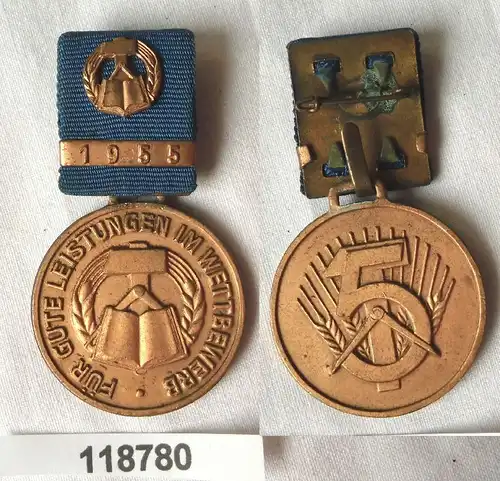 seltene DDR Medaille des Berufswettbewerbs in Bronze 1955 (118780)