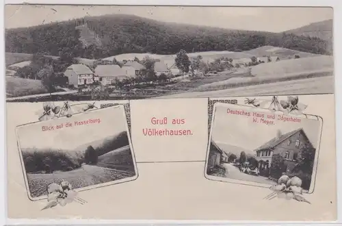 902940 Mehrbild Ak Gruß aus Völkerhausen Deutsches Haus & Jägerheim usw. 1914