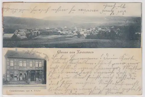 902427 Mehrbild Ak Gruß aus Kreiensen Totalansicht, Geschäftshaus 1906