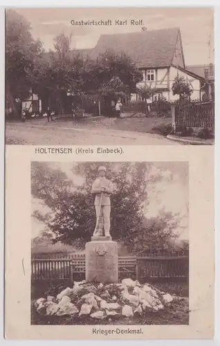 90246 Mehrbild Ak Holtensen (Kreis Einbeck) Gastwirtschaft, Kriegerdenkmal 1926