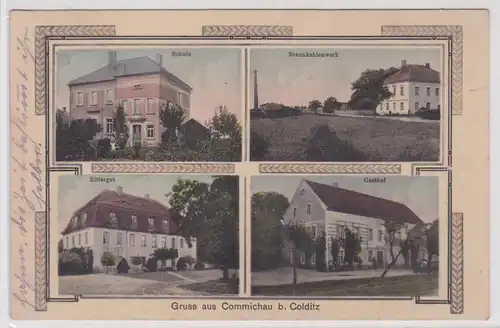 902522 Mehrbild Ak Gruß aus Commichau bei Colditz Gasthof, Rittergut usw. 1911