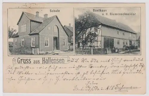 902551 Mehrbild Ak Gruß aus Hallensen Schule und Gasthaus 1914