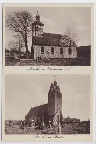 902648 Mehrbild Ak Kirche zu Schwanebeck und Kirche zu Baitz 1932