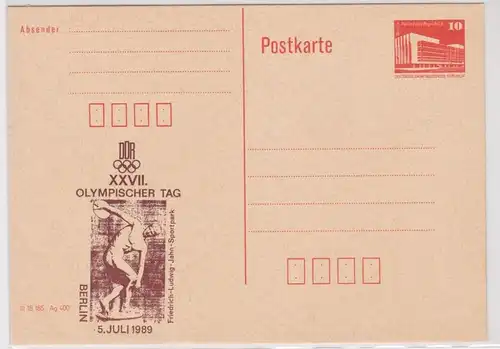 902215 GS Postkarte XXVII.Olympischer Tag Berlin 1989