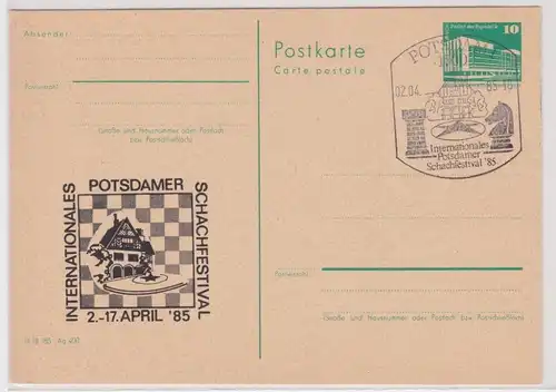 902220 GS Postkarte DDR Internationales Potsdamer Schachfestival 1985