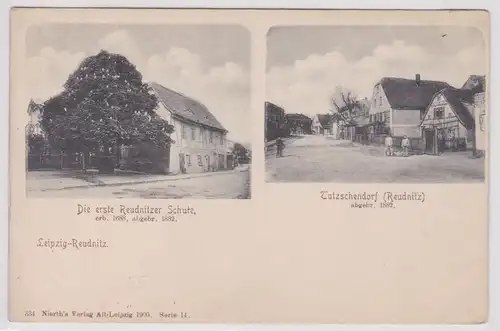 55145 Ak Leipzig Reudnitz Schule und Tutschendorf abgebrochen 1882 um 1900