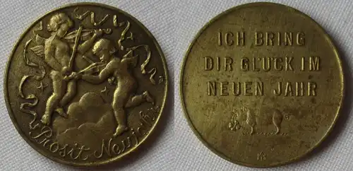 Glücksmünze " Ich bring dir Glück im neuen Jahr" um 1910 (162456)