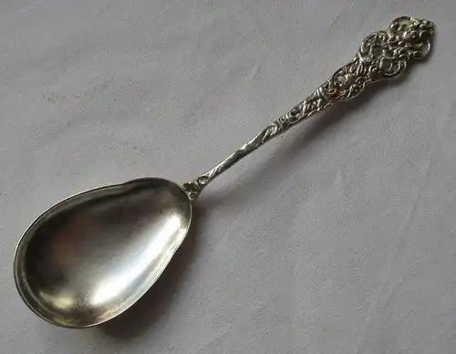 800er Silber Zuckerlöffel Länge 12,4 cm Jugendstil um 1900 (127073)