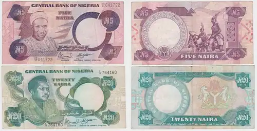 5 und 20 Naira Banknote Central Bank of Nigeria (153050)