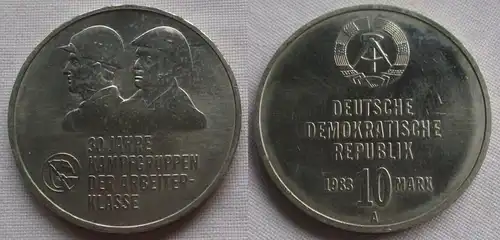 DDR Gedenk Münze 10 Mark 30 Jahre Kampfgruppen der Arbeiterklasse 1983 (137138)