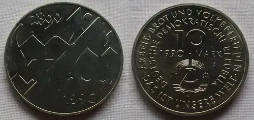 DDR Gedenk Münze 10 Mark 100.Jahre 1.Mai Feiertag 1990 Stempelglanz (133767)