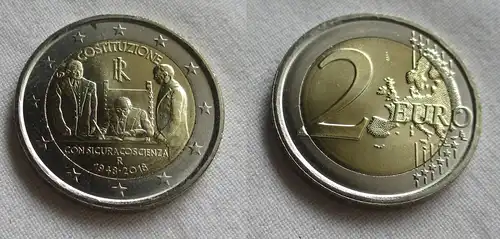 2 Euro Münze Italien 2018 70 Jahre Italienische Verfassung (158677)