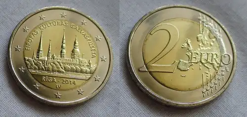 2 Euro Gedenkmünze Lettland 2014 Riga - Kulturhauptstadt Stgl. (159534)