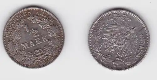 1/2 Mark Silber Münze Deutsches Reich 1919 E vz  (151384)