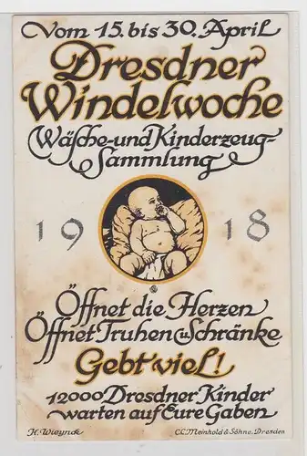 42405 Ak Dresdner Windelwoche Wäsche & Kinderzeug Sammlung 1918