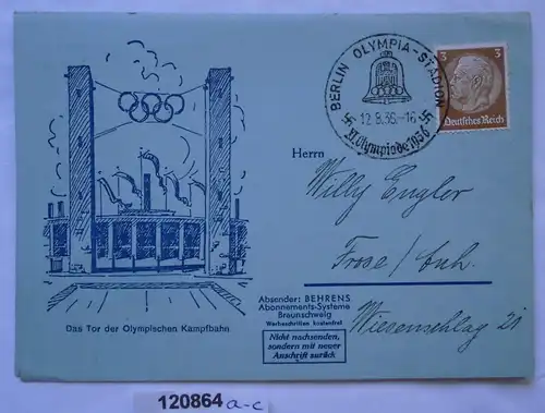 Reklame Karte Berlin Olympische Spiele 1936 (120864)
