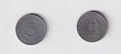 5 Pfennig Zink Münze alliierte Besatzung 1947 A Jäger 374 f.vz (165724)