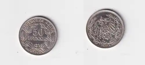 50 Pfennig Silber Münze Deutsches Reich 1903 A vz+ J.15 (165530)