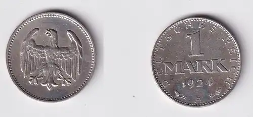 1 Reichsmark Silber Münze Weimarer Republik 1924 A ss+ (165749)