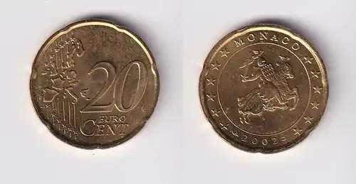 20 Cent Messing Münze Monaco 2002 Siegel der Fürstenfamilie Grimaldi (165539)