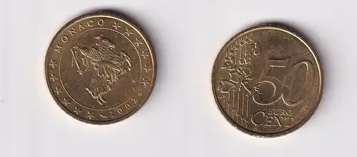 50 Cent Messing Münze Monaco 2002 Siegel der Fürstenfamilie Grimaldi (165752)