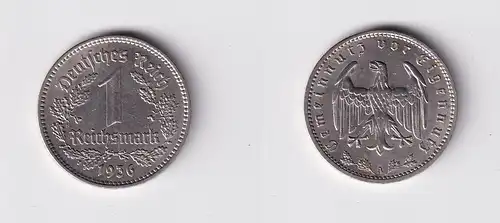 1 Mark Nickel Münze III.Reich 1936 A Jäger Nr. 354 f.vz (165558)