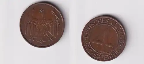 4 Pfennig Kupfer Münze Weimarer Republik 1932 A "Brüning Taler" (165747)