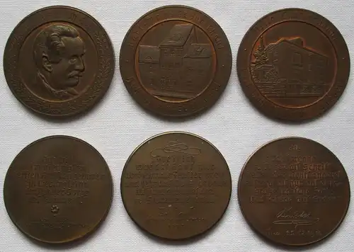 3 Bronze Medaillen Karl May, Geburtshaus Hohenstein E., Museum Radebeul (140407)