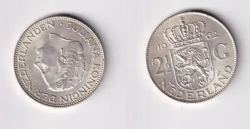 2 1/2 Gulden Silber Münze Niederland 1962 vz (165601)