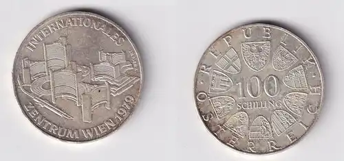 100 Schilling Silber Münze Österreich 1979 Internationales Zentrum Wien (165634)