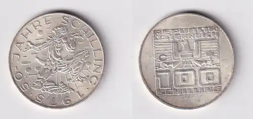 100 Schilling Silber Münze Österreich 1975 50 Jahre Schilling vz (165930)