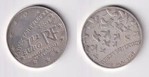 1 1/2 Euro Silbermünze Frankreich 60 Jahre Frieden und Freiheit 2005 (165639)