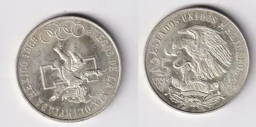 25 Pesos Silber Münze Mexiko Olympiade 1968 vz (165619)