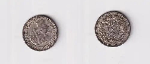10 Cent Silber Münze Niederlande 1938 ss+ (165773)
