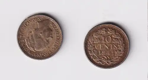10 Cent Silber Münze Niederlande 1941 ss+ (165765)