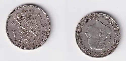 1 Gulden Silber Münze Niederlande 1956 ss (165936)